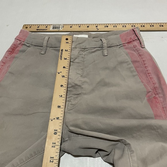 Mother Women 25 X 23 The Shaker Prep Ankle Fray Beige Pink Cropped USA Made Pant - Picture 4 of 9